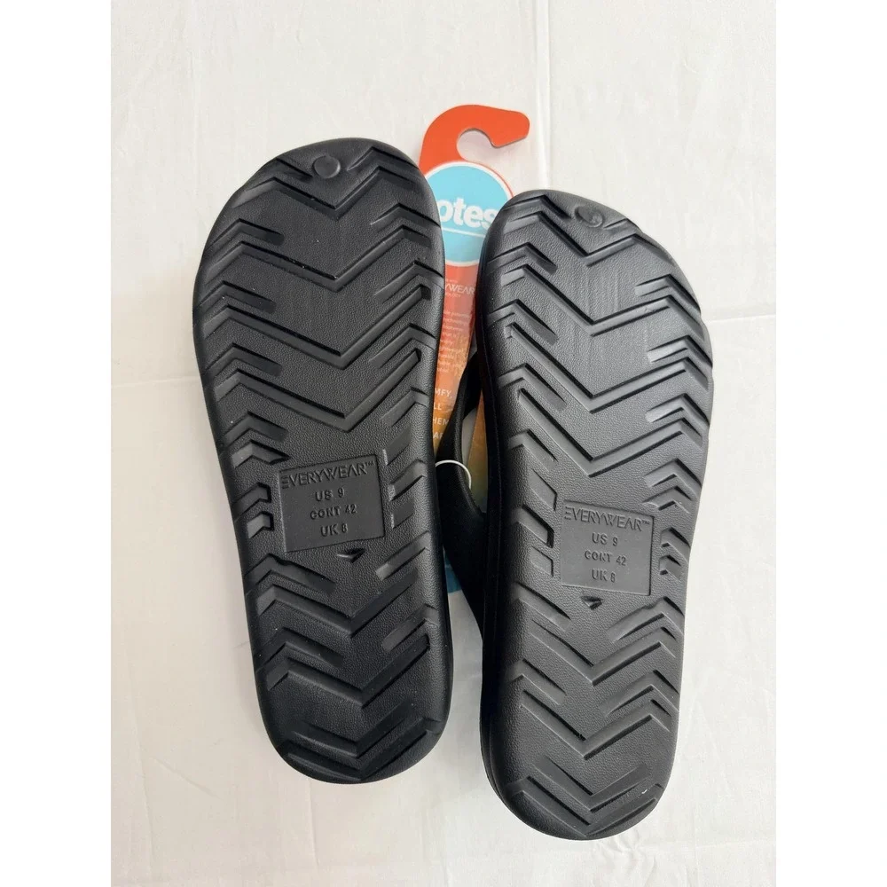 Totes Everywear Shoes Mens Size 9 Black Flip Flop Sandals‎ Lightweight New